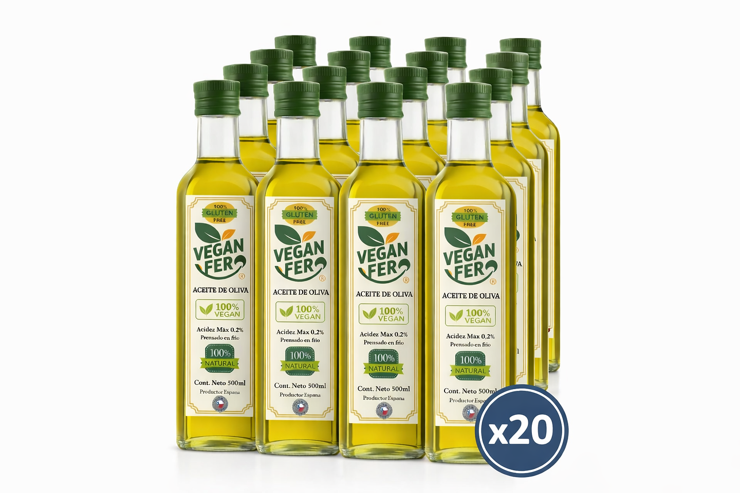 ACEITE DE OLIVA 500ML - VEGAN FER X CAJA 20 UNIDADES 1