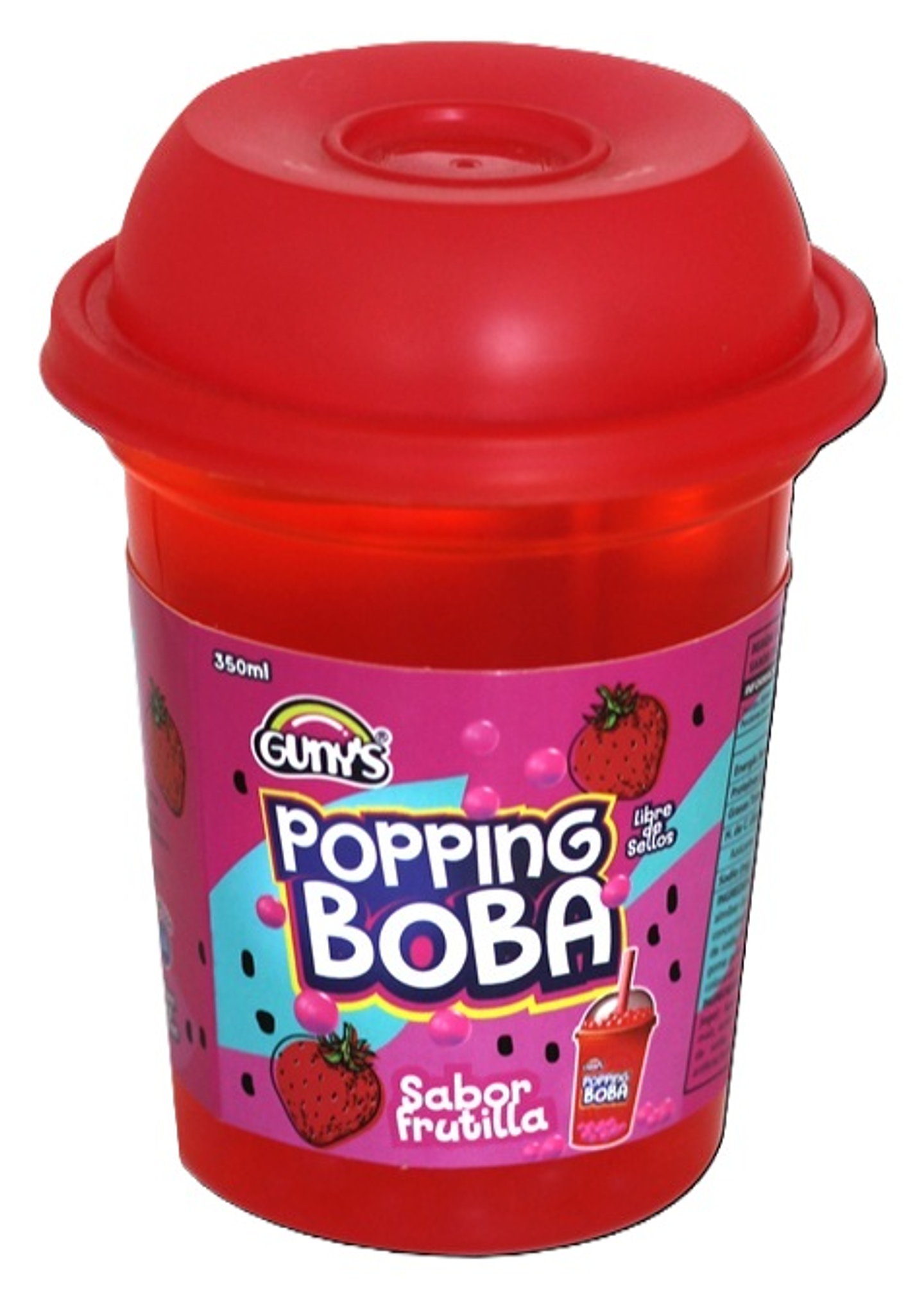 Bebida Popping Boba Frutilla Gunys (350 ML ) 1