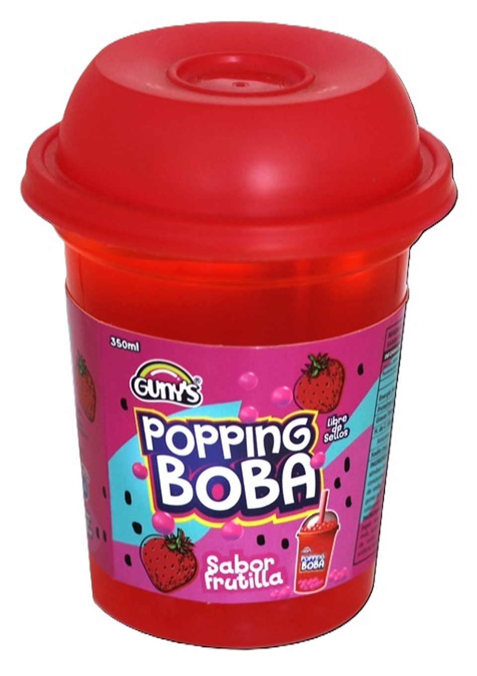 Bebida Popping Boba Frutilla Gunys (350 ML ) 1