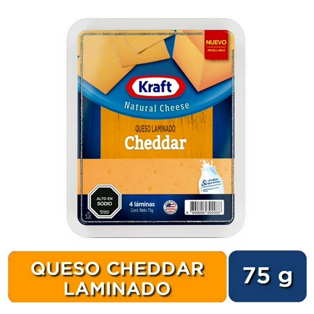 Queso Cheddar Laminado, 75 g 1