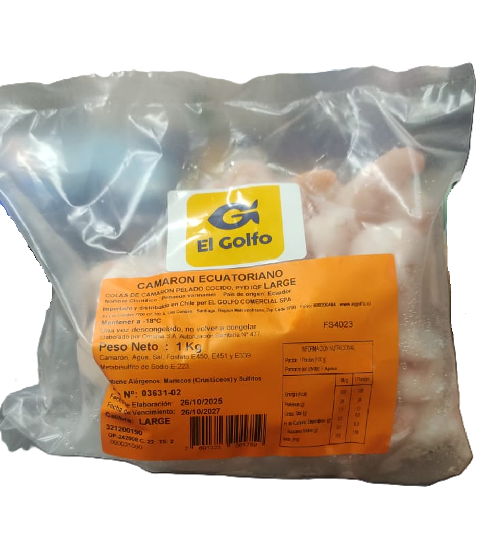 Camarón Ecuatoriano El Golfo 1Kg 1
