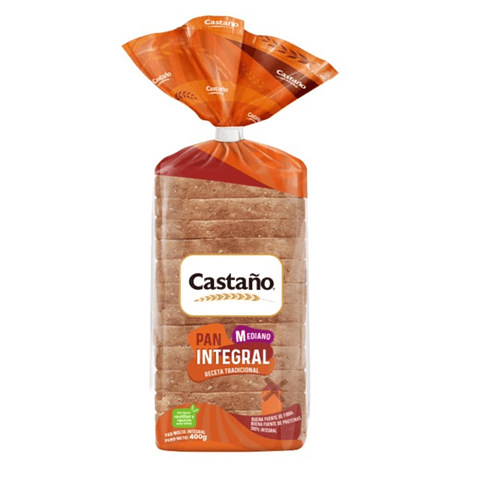 Pan De Molde Integral 400g Castaño