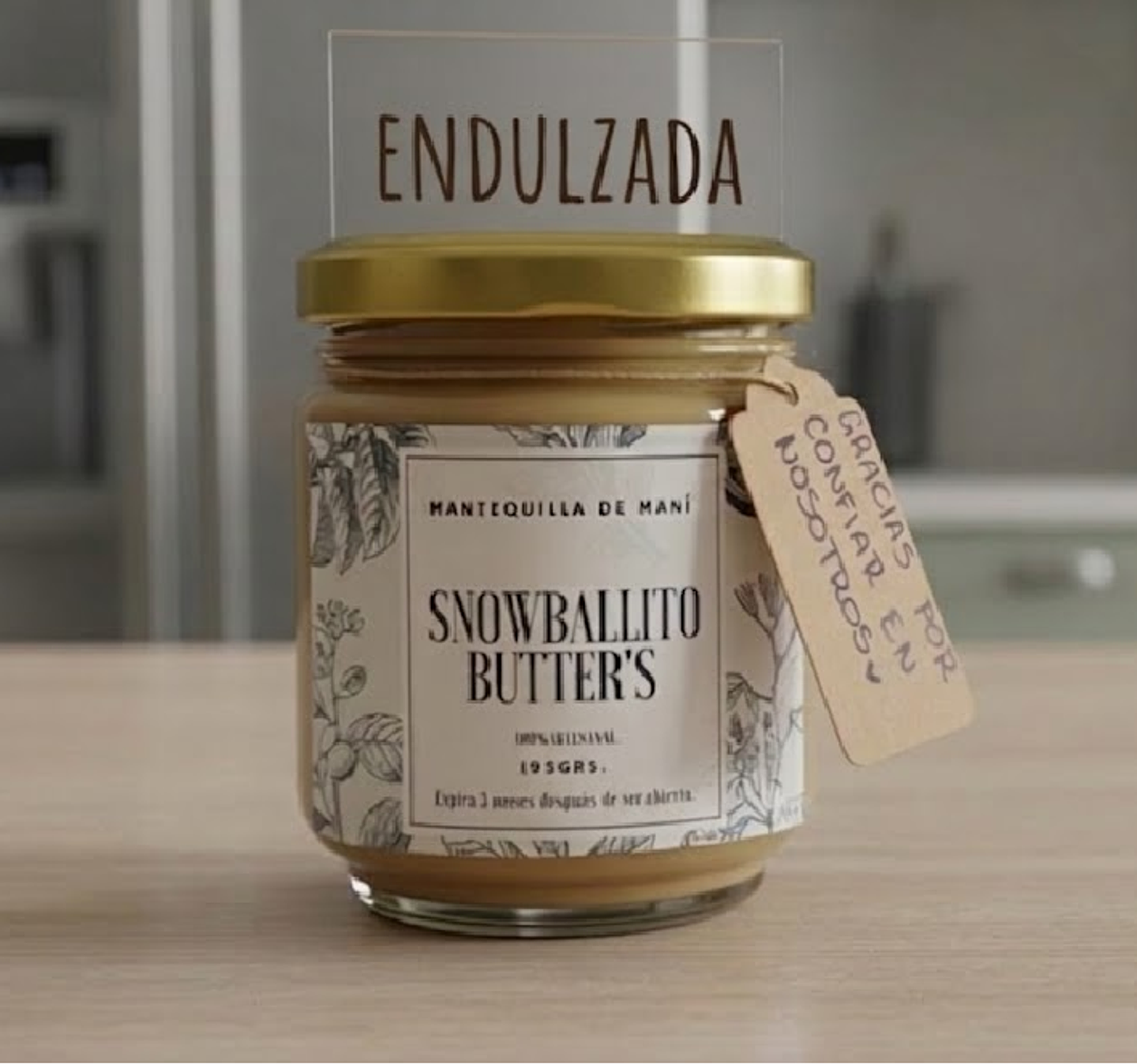 Mantequilla de maní Endulzada Snowballito Butter's 195g  1