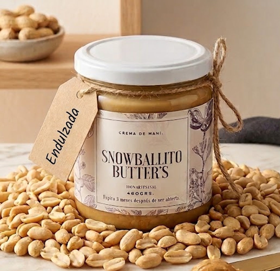 Mantequilla de maní Endulzada Snowballito Butter's 460g  1
