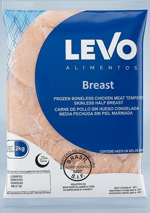 Media Pechuga de Pollo Deshuesada Levo 2kg