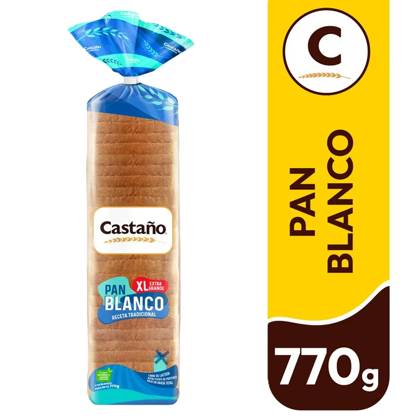 Pan Molde Castaño Blanco XL Sin Lactosa 770g 1