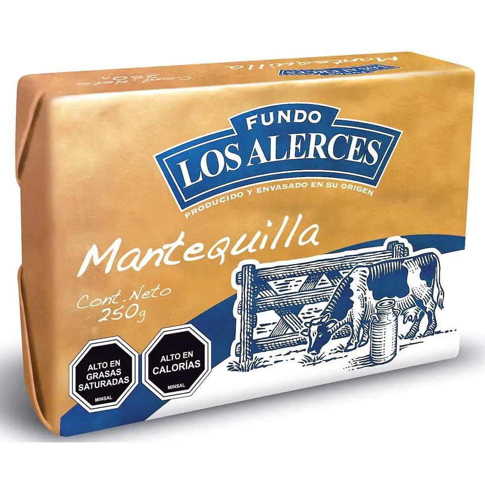 Mantequilla Fundo Los Alerces con sal pan 250g 1