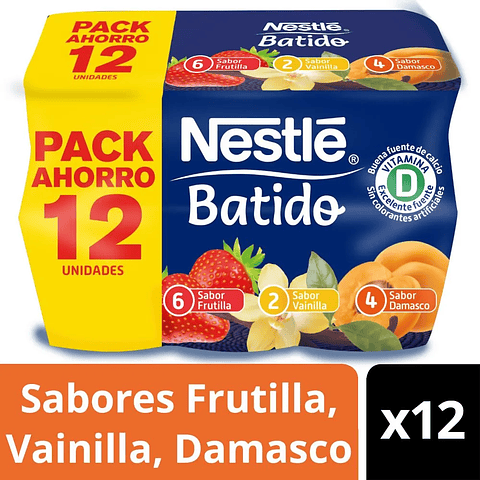 Pack Yoghurt Nestlé tradicional 12 unidades de 115g
