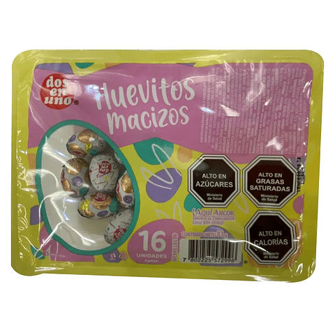 Huevitos de chocolate Dos en uno macizos bandeja 81g