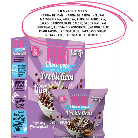 Puri Cereales Choco Pops con Probióticos (bolsa)