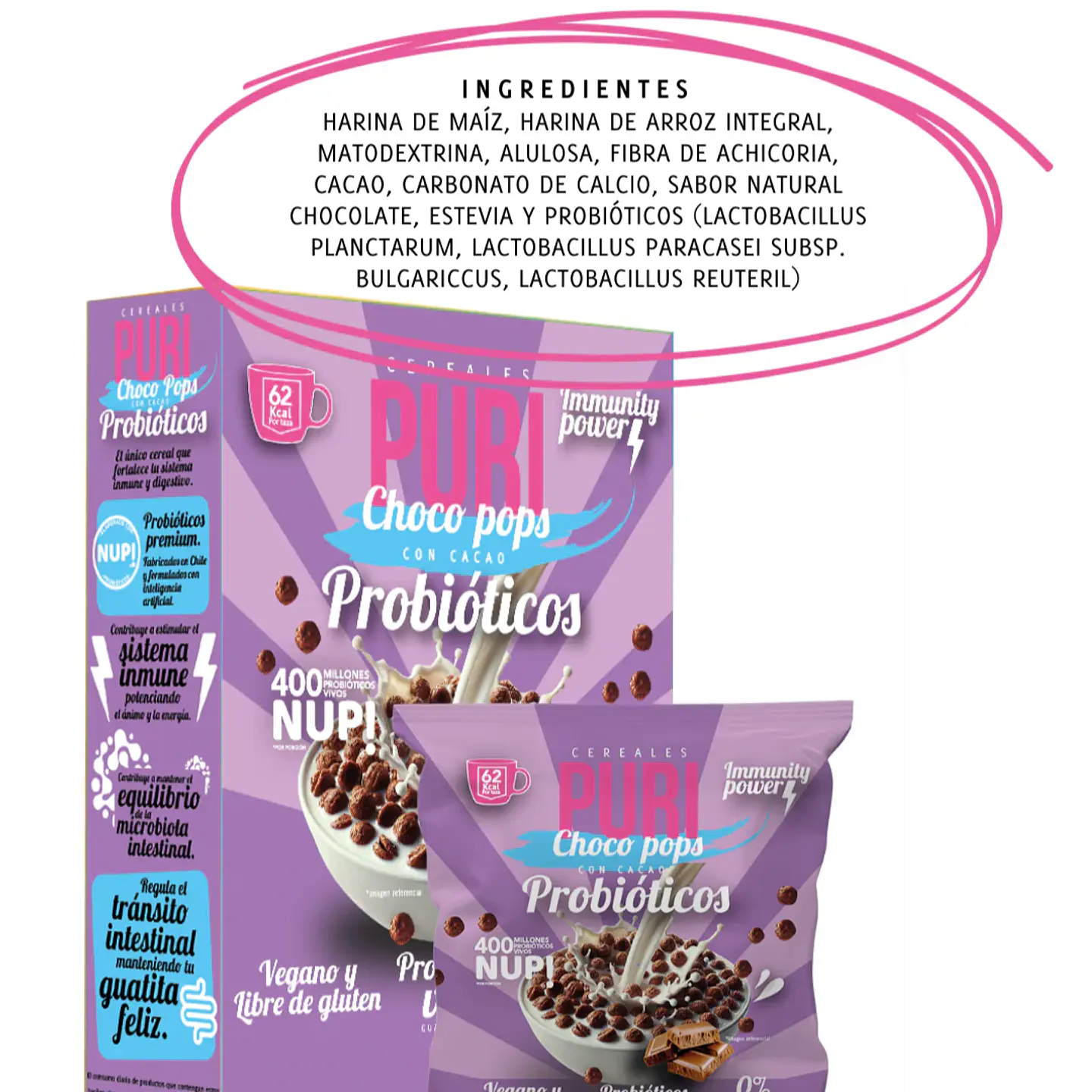 Puri Cereales Choco Pops con Probióticos (bolsa) 1