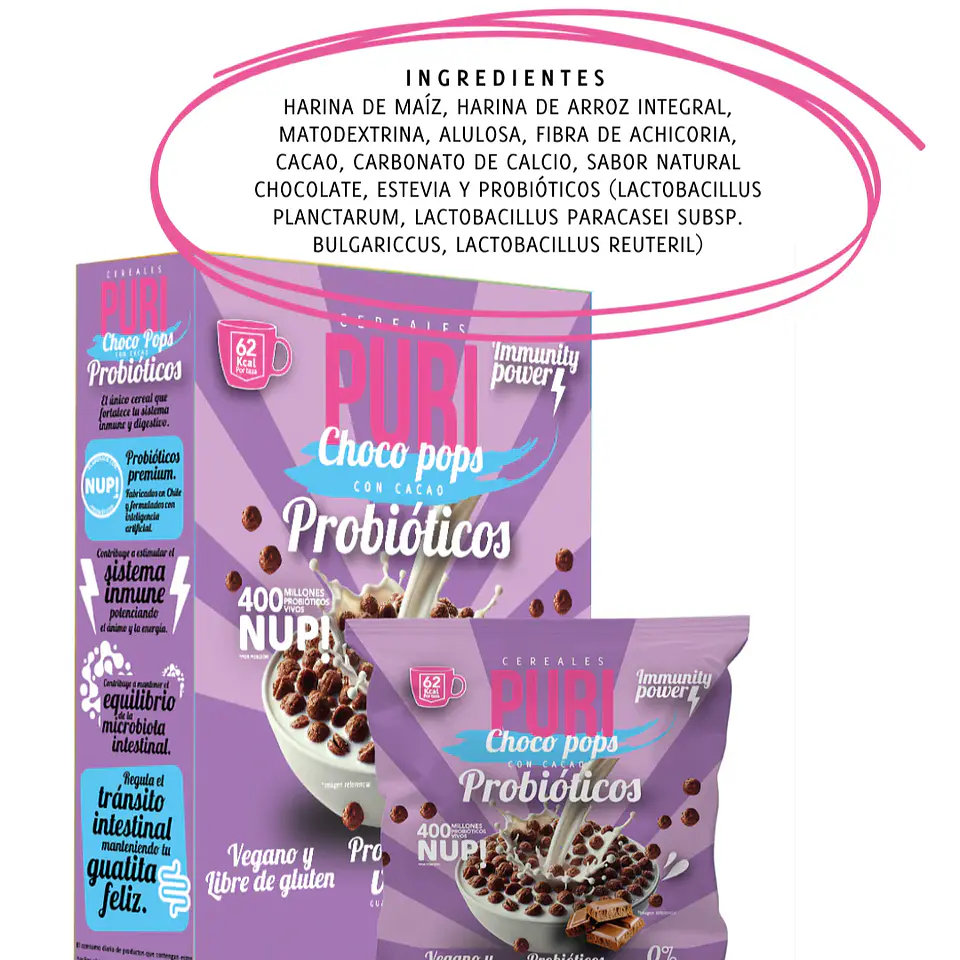Puri Cereales Choco Pops con Probióticos (bolsa) 1