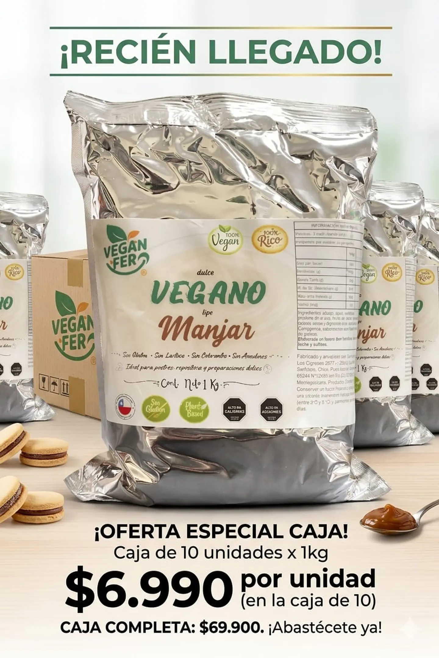 Manjar vegano - VeganFer - 1 Kg  X Caja 1