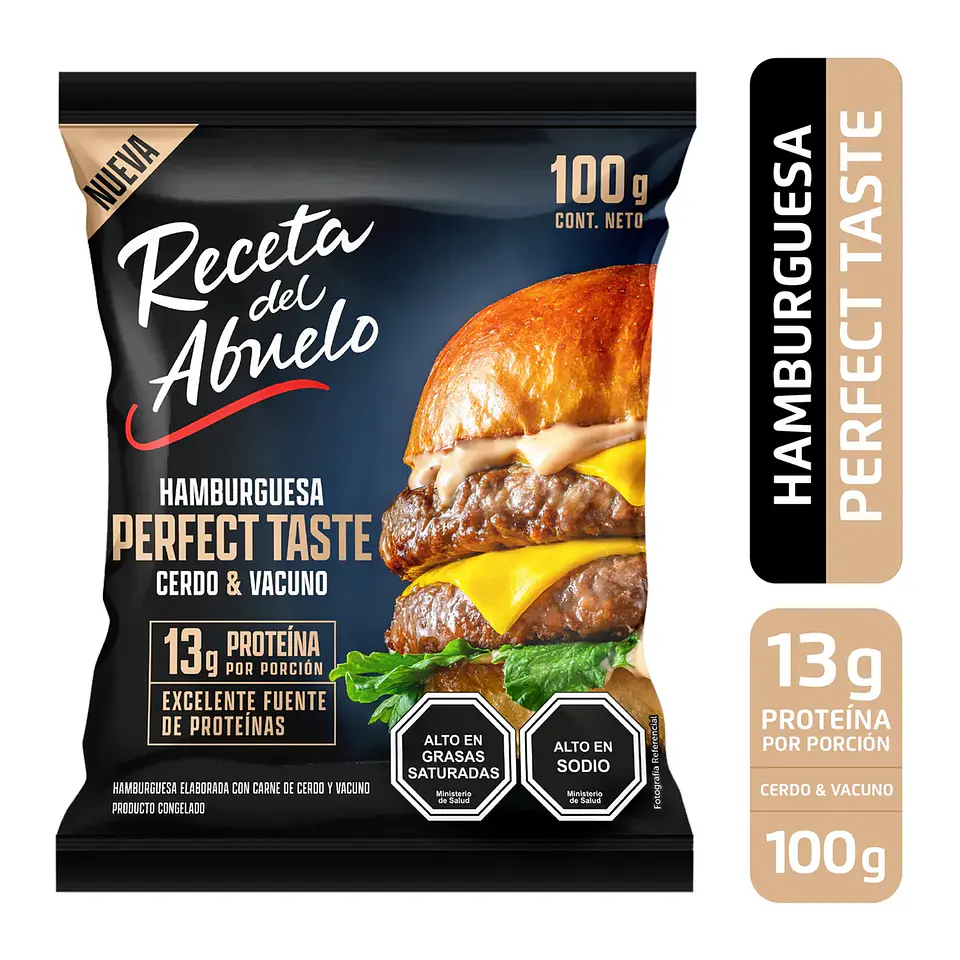 Hamburguesa Perfect Taste Cerdo y Vacuno Receta del Abuelo 100 gr 1