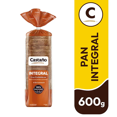 Pan de Molde Integral con Prebióticos Castaño 600 g