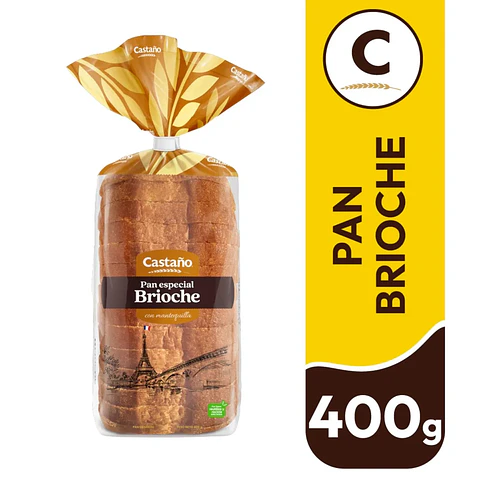 Pan de Molde Blanco Tipo Brioche Castaño 400 g