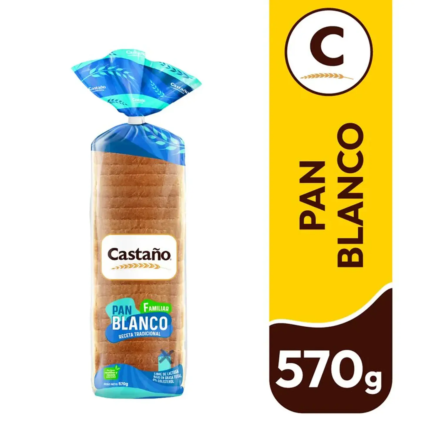 Pan Molde Castaño Blanco Sin Lactosa 570 g 1