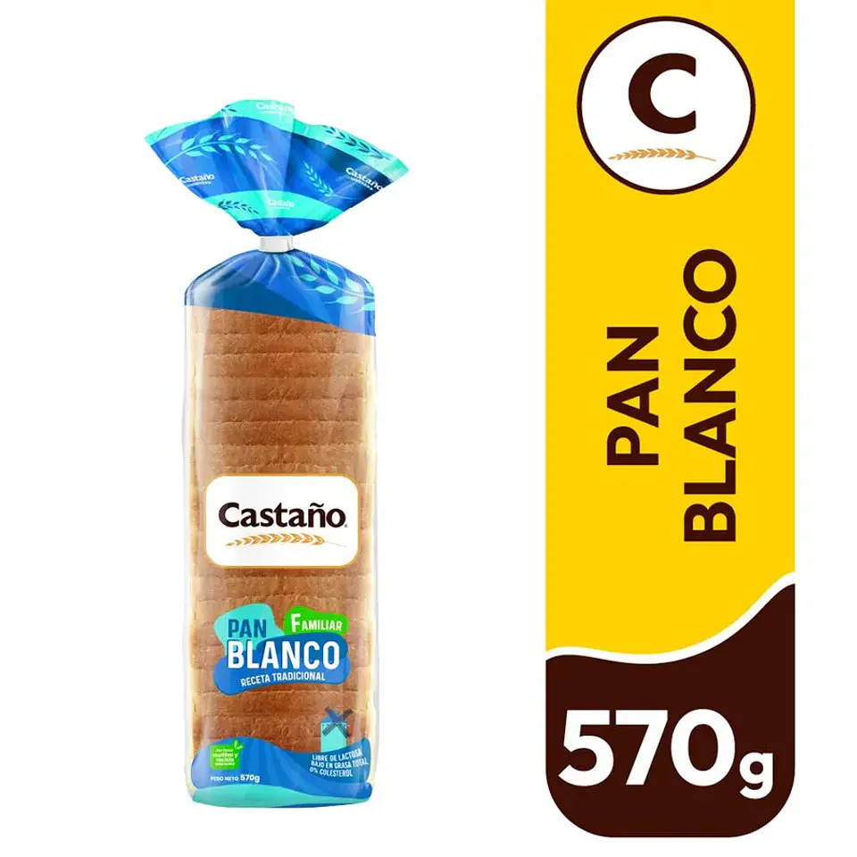 Pan Molde Castaño Blanco Sin Lactosa 570 g 1
