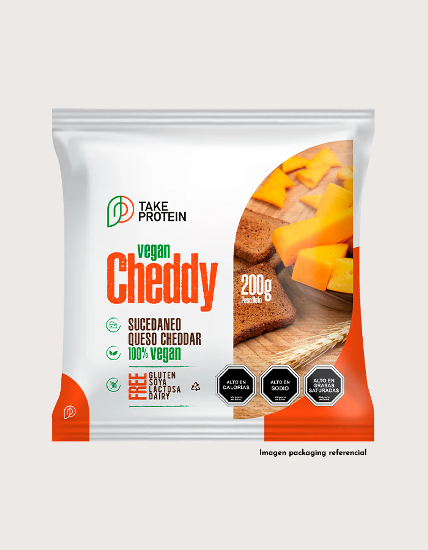 Queso Vegan Cheddy  Laminado 200g Take Protein 1