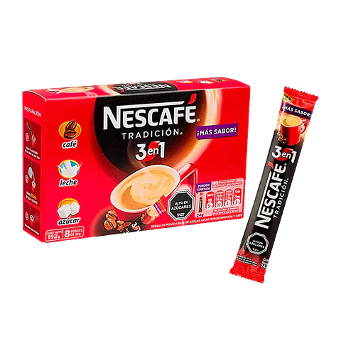 Café Instantáneo Tradición 3 en 1 Sachet 192 g (8 Sobres)