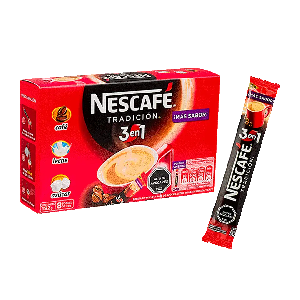 Café Instantáneo Tradición 3 en 1 Sachet 192 g (8 Sobres) 1