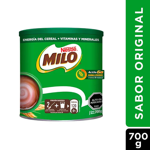 Saborizante para leche Milo Activ-Go tarro 700 g