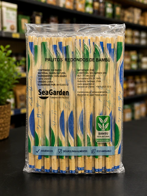 Palitos Redondos de Bambú SeaGarden 🥢 100 PARES