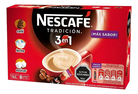 Nescafe Tradicion 3en1 Instantaneo Caja 8 Sobres 192gr