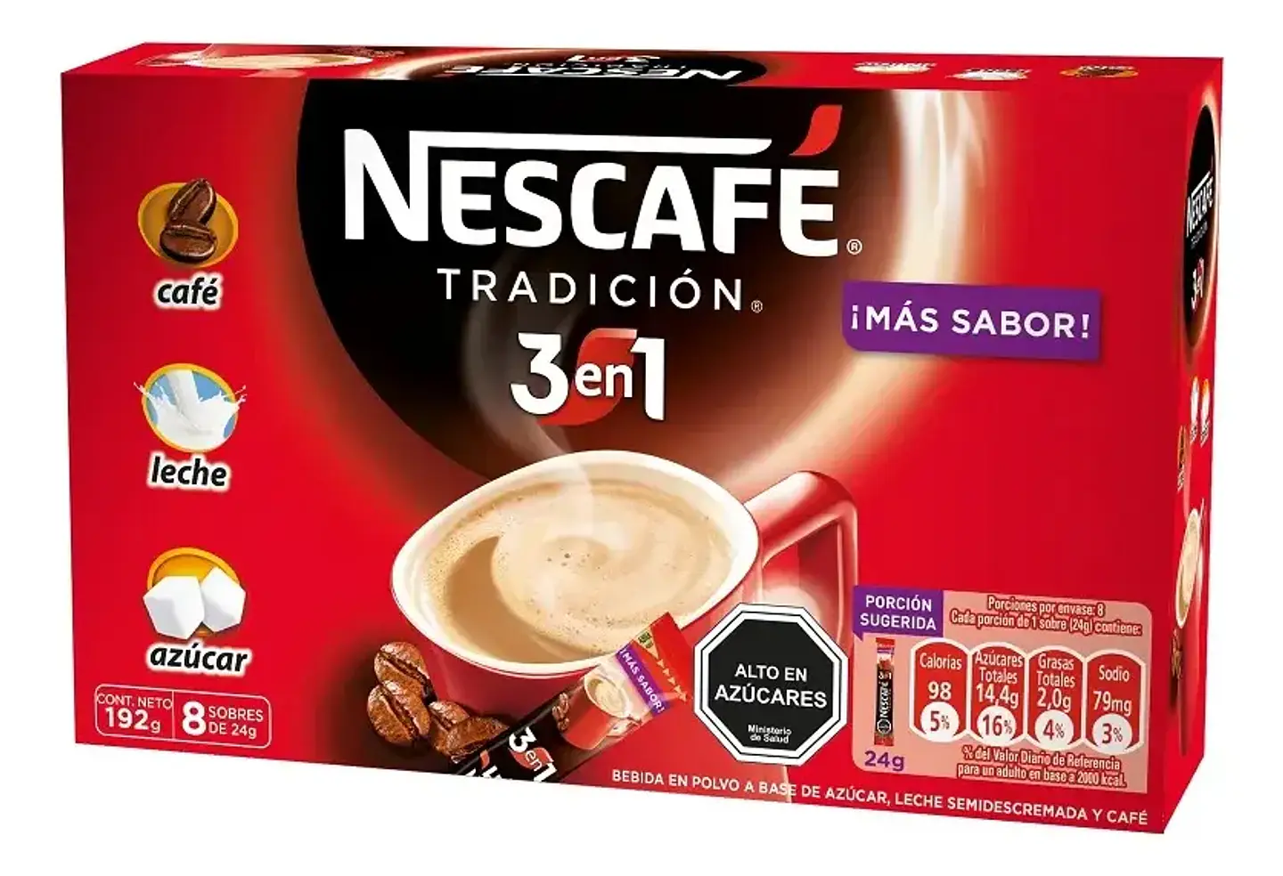 Nescafe Tradicion 3en1 Instantaneo Caja 8 Sobres 192gr 1