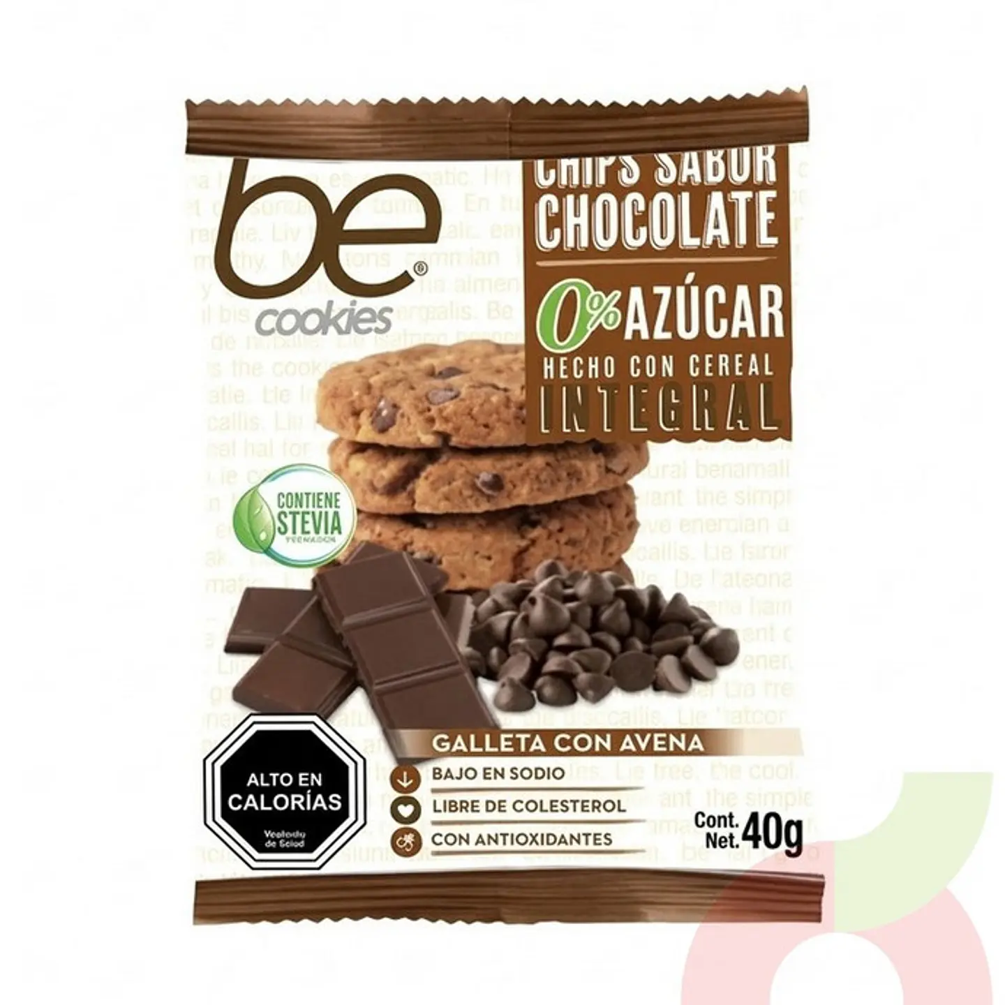Galleta Chips Chocolate 0% Azúcar Be Cookies 40Gr 1