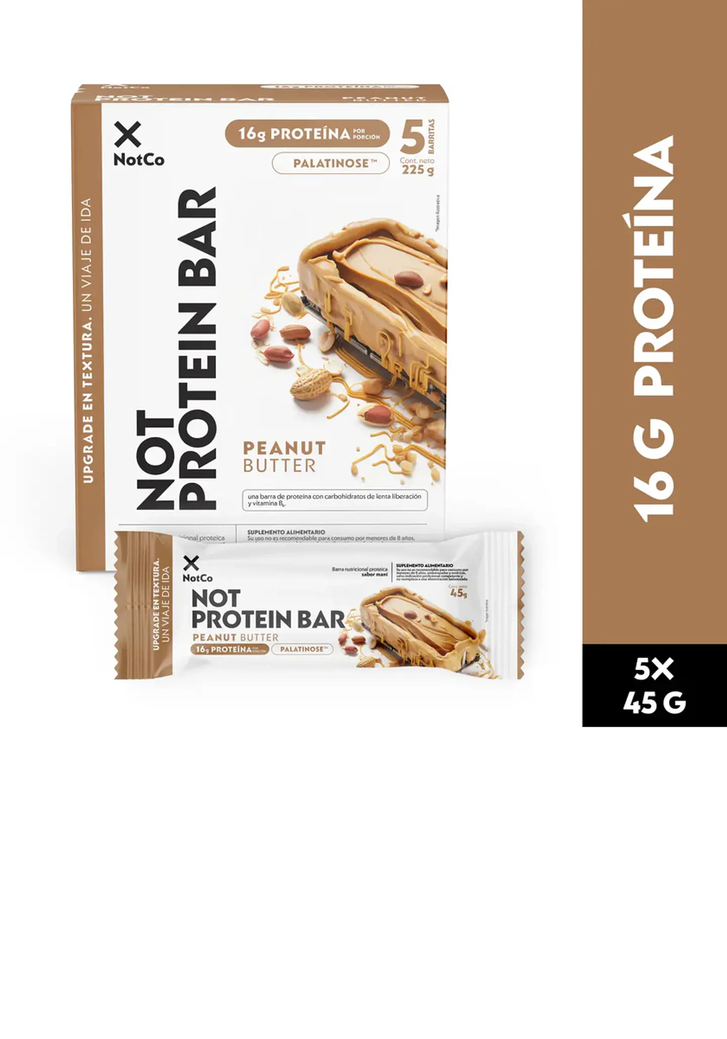 Barra de Proteína NotProtein Bar Peanut Butter 5un 45g 1