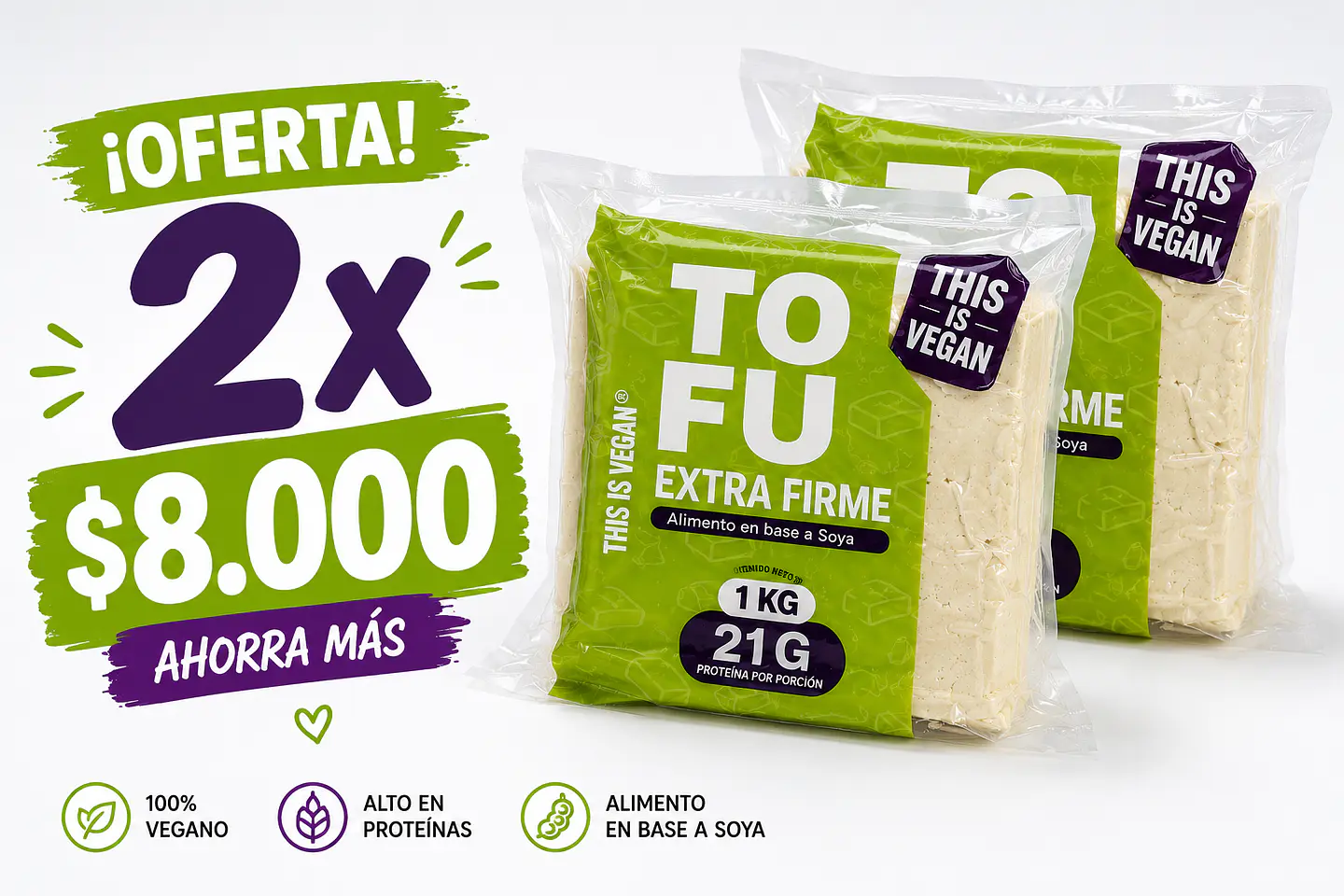PROMO 2 un - Tofu 1 Kg – This is Vegan 2