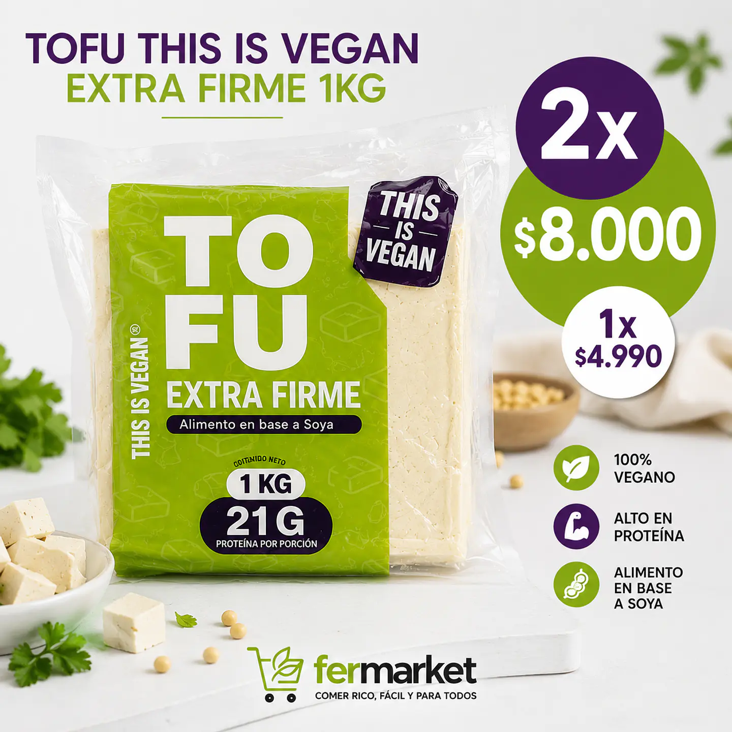 PROMO 2 un - Tofu 1 Kg – This is Vegan 1