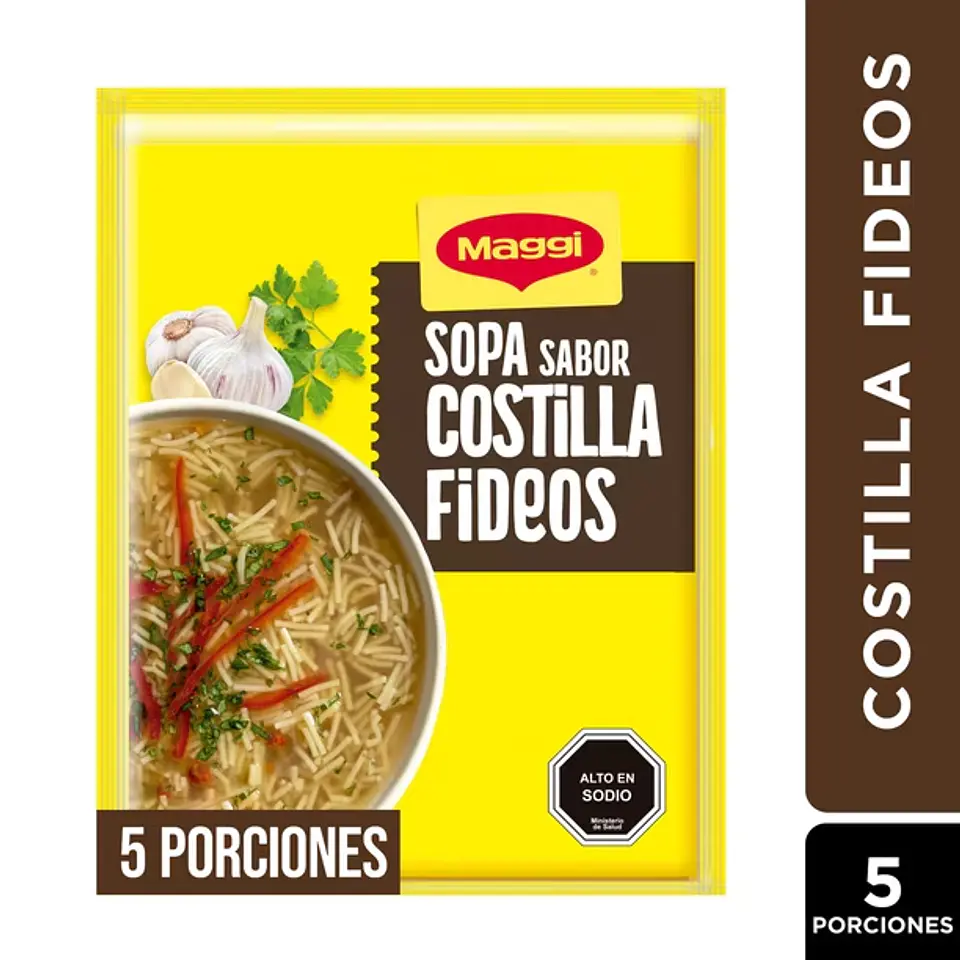 Sopa Sabor Costilla con Fideos (5 Porciones) Sobre, 60 g 1