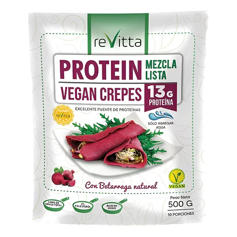 Crepes Vegano Proteico 500 Grs. Mezcla Lista (solo Agua)