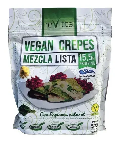 Crepes Vegano Proteico 500 Grs. Mezcla Lista (solo Agua)