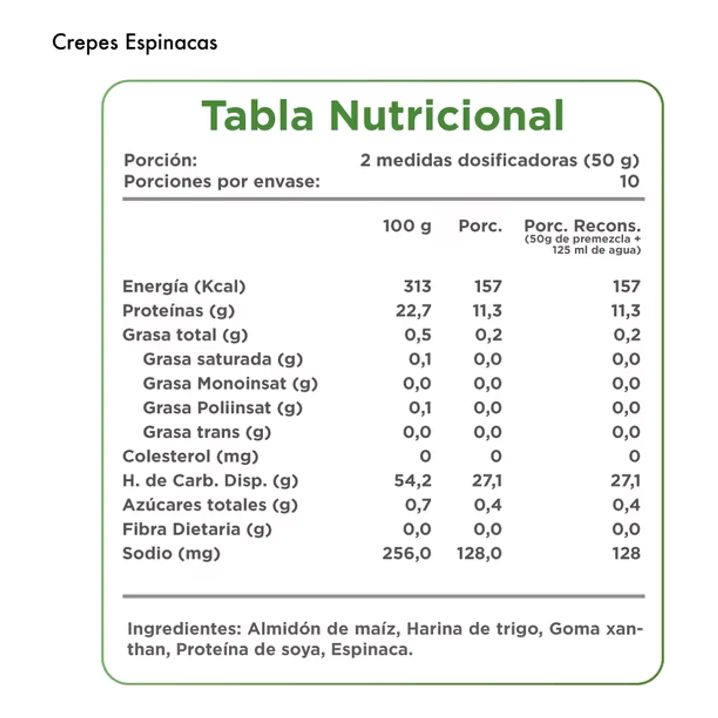 Crepes Vegano Proteico 500 Grs. Mezcla Lista (solo Agua) 2