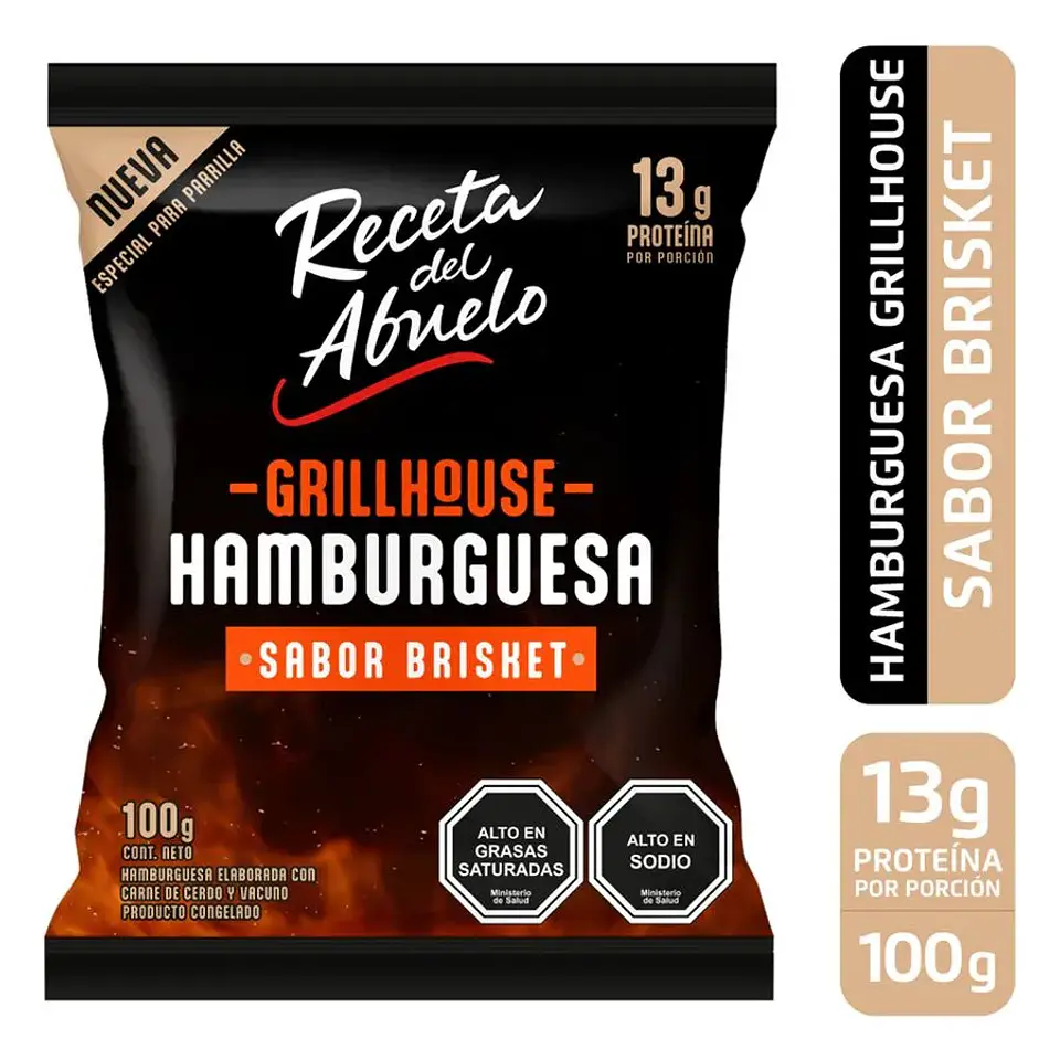 Hamburguesa Receta del Abuelo Grill House Brisked 100 g 1