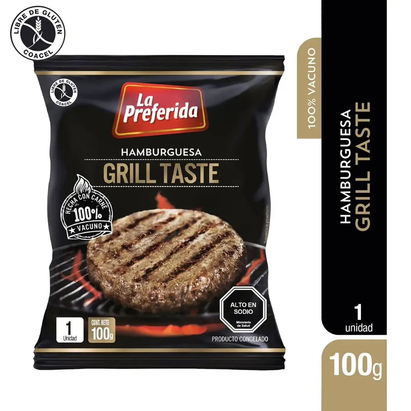 Hamburguesa de Vacuno La Preferida Grill Taste 100 g 1