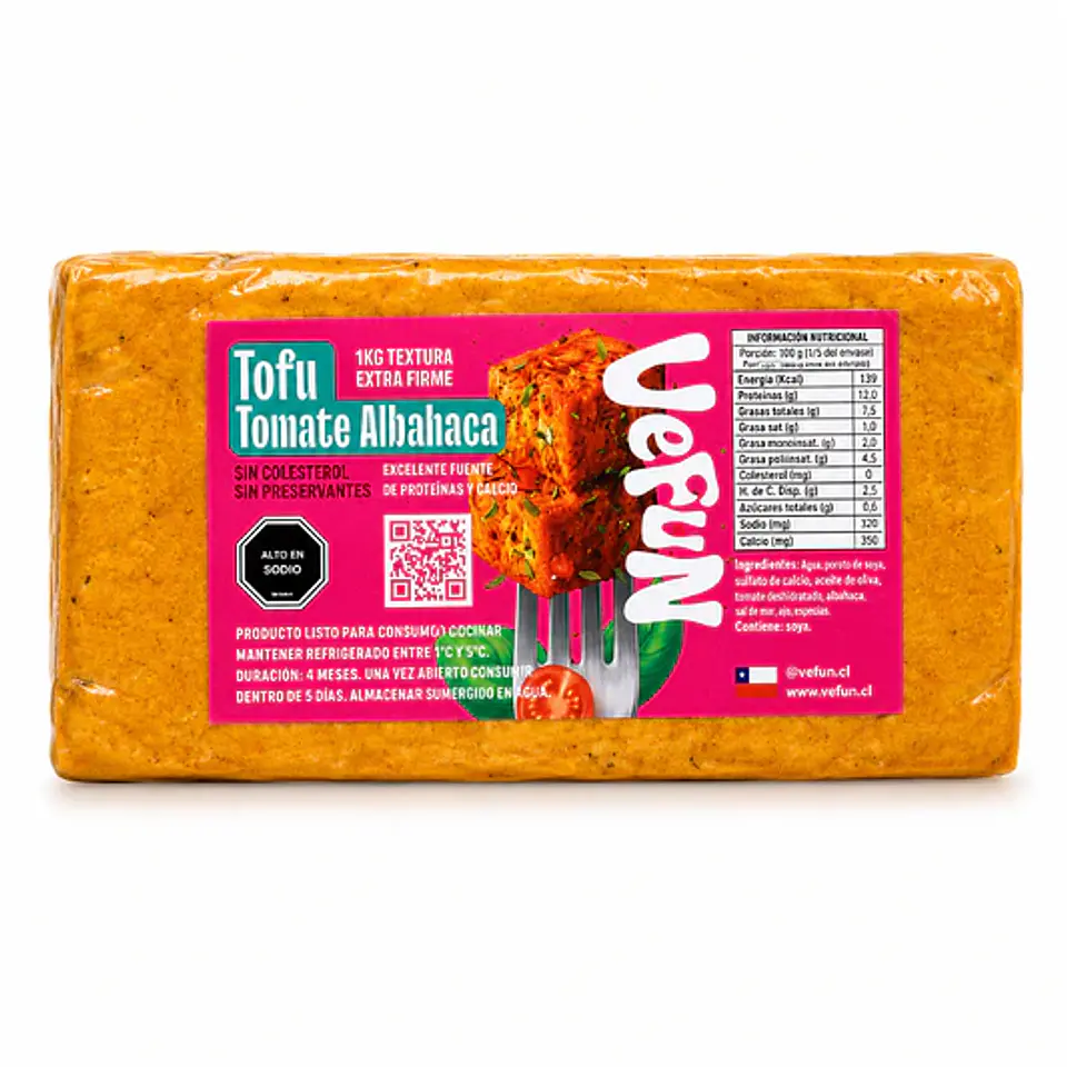 Tofu Tomate Albhaca 500g - Vefun 1