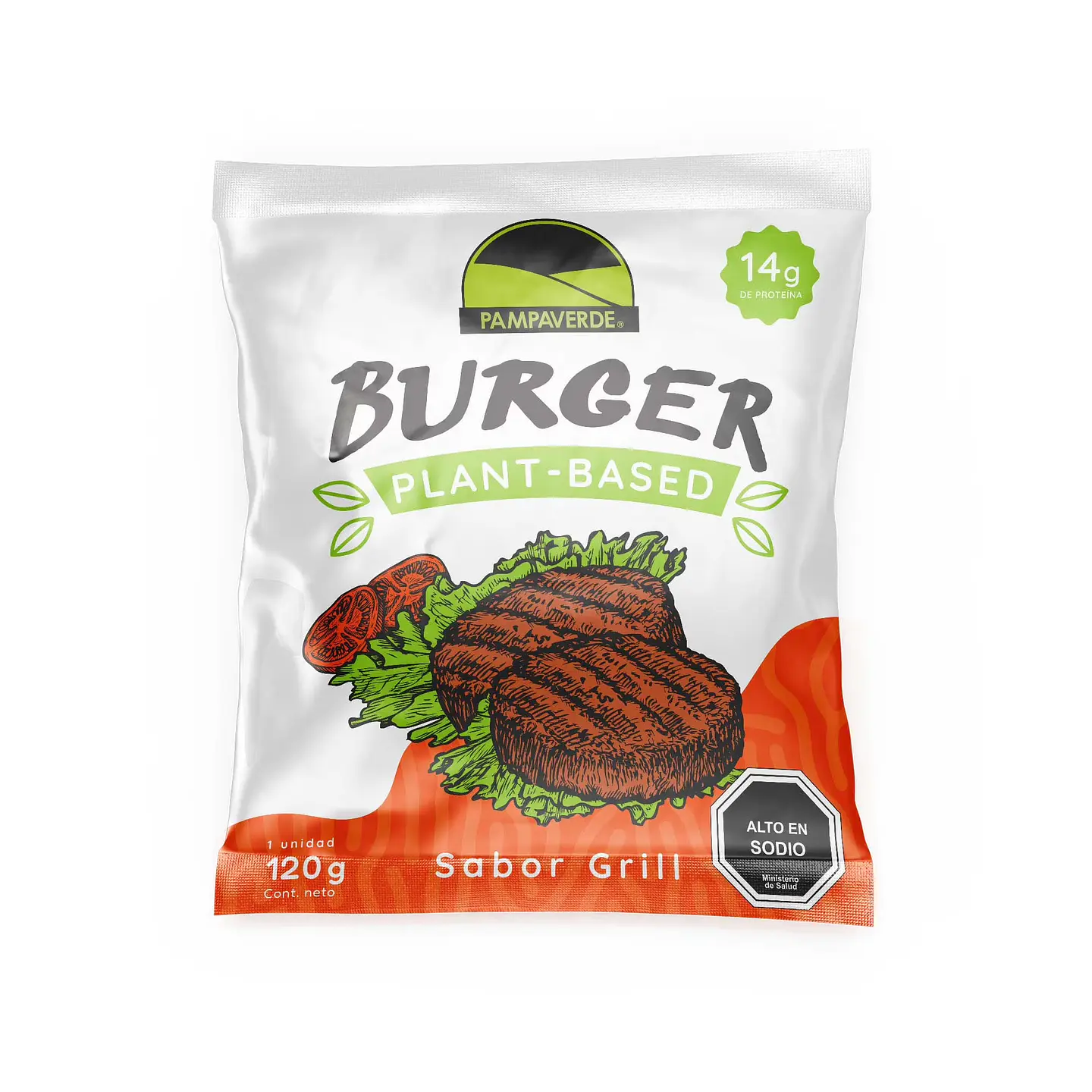 Hamburguesa Vegetal Sabor Grill 120g - Pampaverde 1