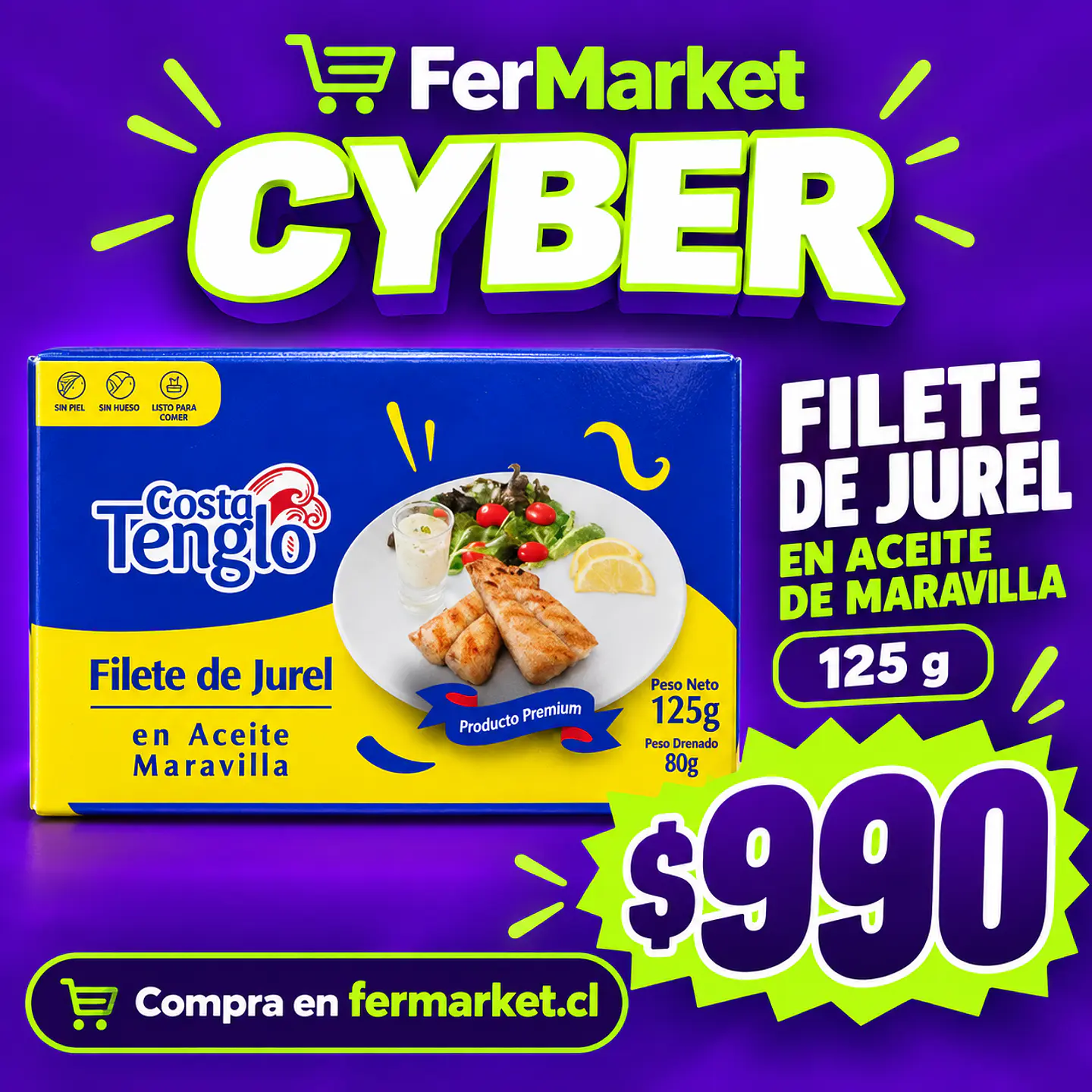 FILETE DE JUREL 125g ACEITE DE MARAVILLA 1