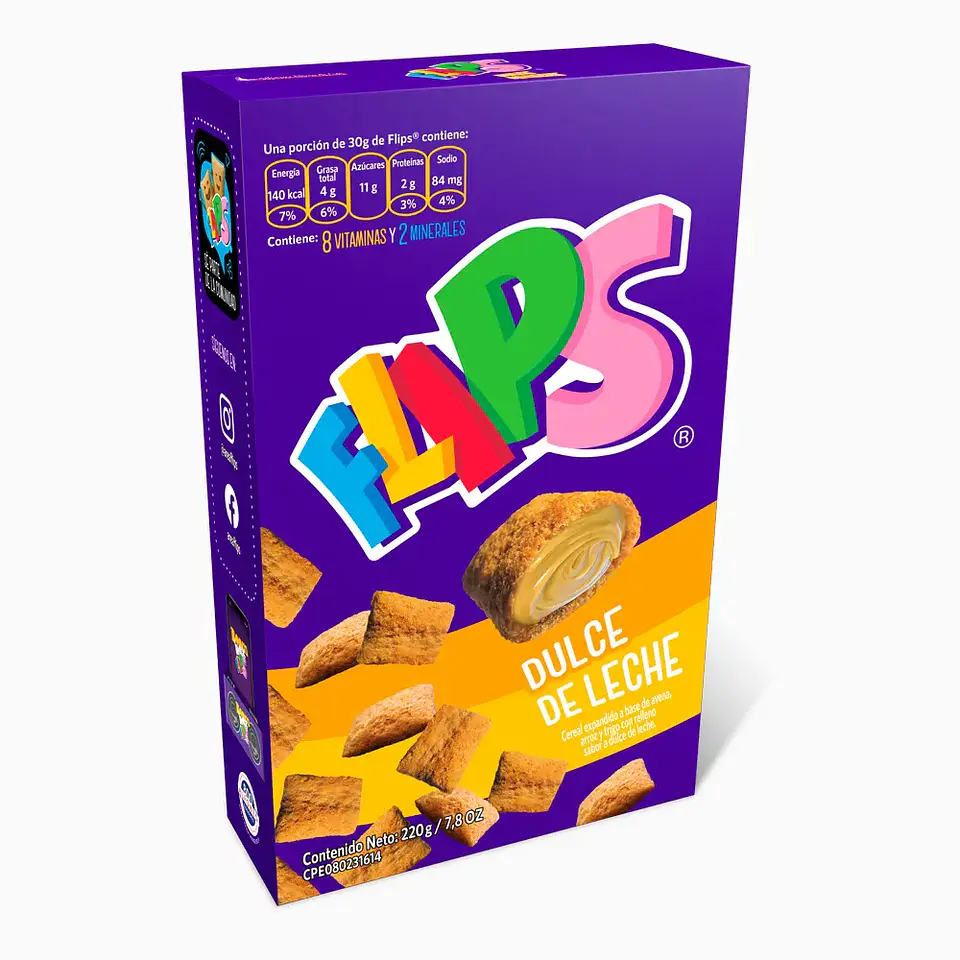 CEREAL FLIPS DULCE DE LECHE 220G  1