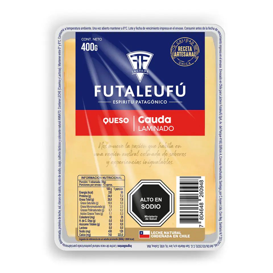 Queso Gauda Laminado 400g Futaleufu 1