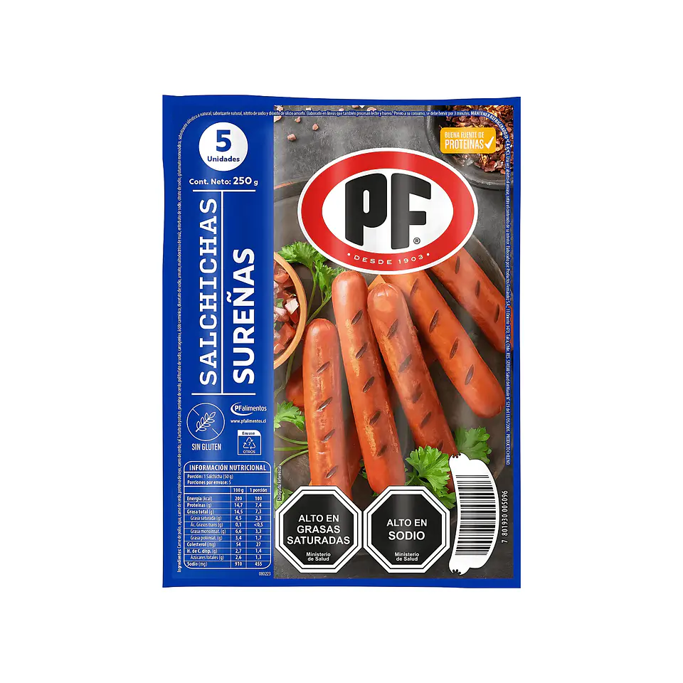 Salchichas Sureñas 250G (5 UN) -PF 1