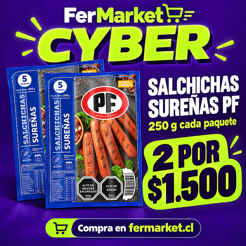 CYBER- 2 Paquetes Salchichas Sureñas 250G (5 UN) -PF