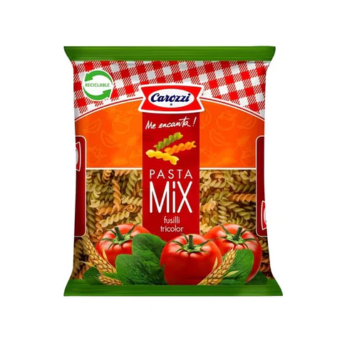 Pasta Mix Espirales Tricolor 400g - Carozzi