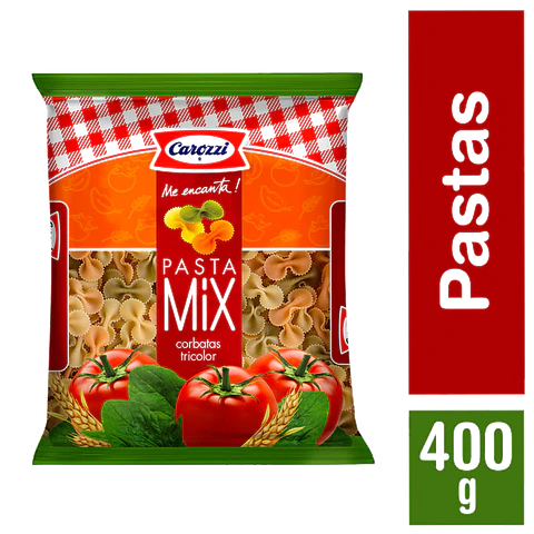 Pasta Mix Corbatas Tricolor 400g - Carozzi