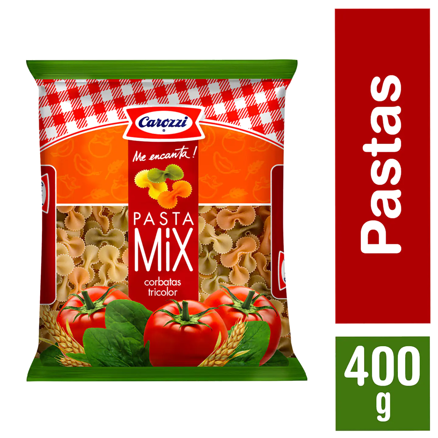 Pasta Mix Corbatas Tricolor 400g - Carozzi 1