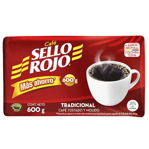 SELLO ROJO CAFE PACK FAMILIAR 600G TRADICIONAL